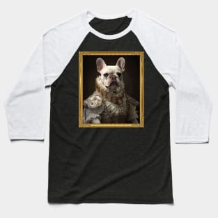 White French Bulldog - Medieval French Princess - Framed Baseball T-Shirt